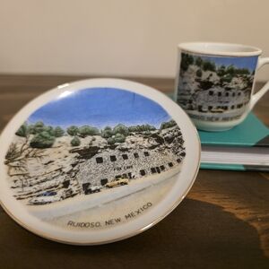 Ruidoso New Mexico Souvenir Plate and Mug Set